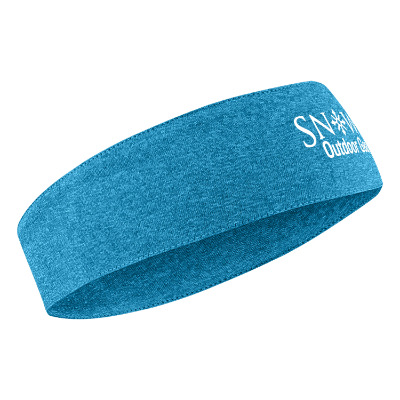 Custom blue headband with one color logo.