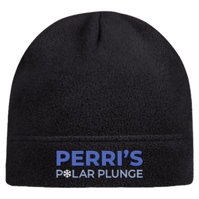 Black custom embroidered beanie.
