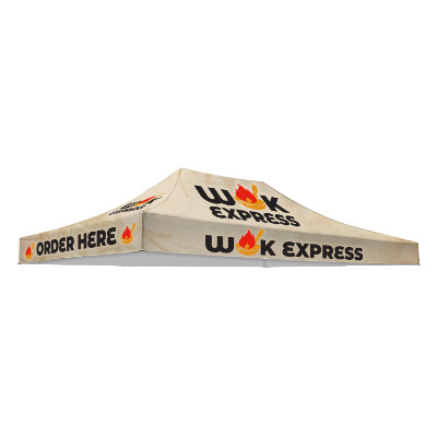 Full-color 15-ft. tent canopy with custom imprint.