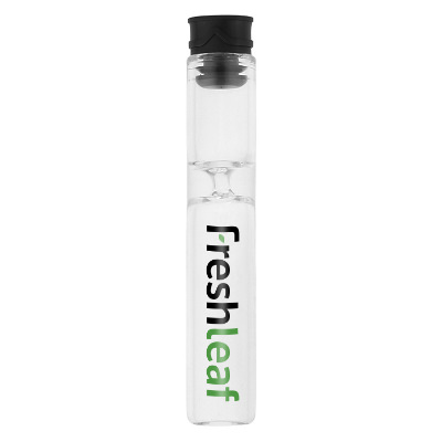 Glass clear pipe with custom full color logo.