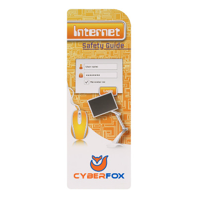 White cardstock bookmark with a branded imprint.