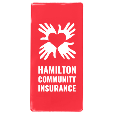 Plastic auto policy holder with one color custom imprint.