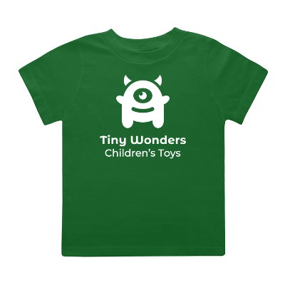 Kiwi green toddler tee with custom logo.