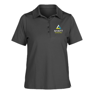 Customized embroidered graphite performance ladies' flex polo