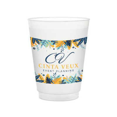 Plastic full color stadium cup with custom logo in 16 oz.