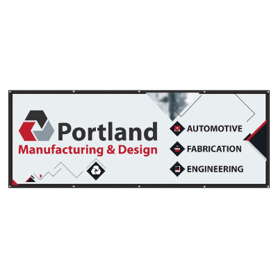 3 feet x 8 feet custom full-color printed 10 oz. vinyl banner with grommets.