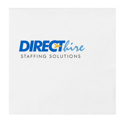 3Ply tissue white lunch napkins with full color imprinting.