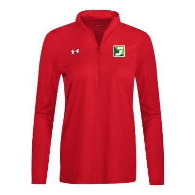 Womens Custom Embroidered Red Quarter Zip