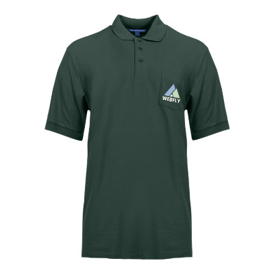 Custom burgundy men's tall polo with full color logo.