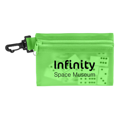 Green plastic game with a custom imprint.