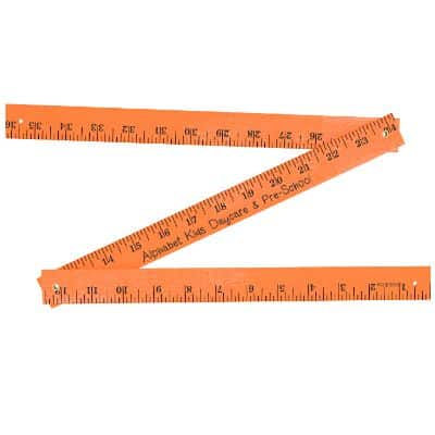 Foldable neon orange branded wood yardstick .