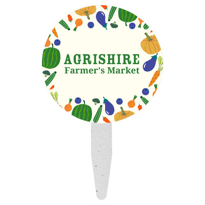 White paper personalized garden grow stick.