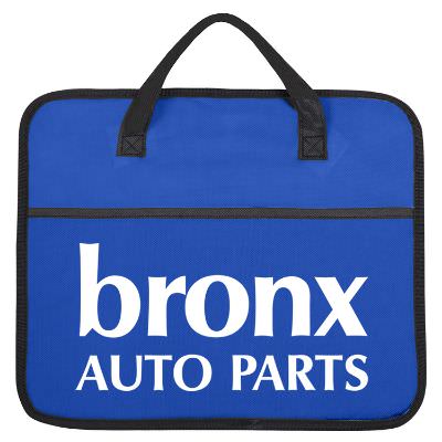 Non-woven polypropylene royal blue trunk organizer with logo.
