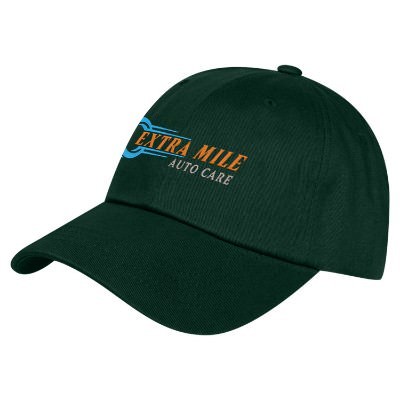 Green embroidered custom classic hat.