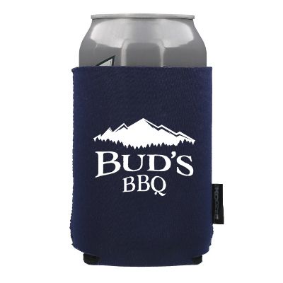 Neoprene navy blue magnetic Koozie personalized.
