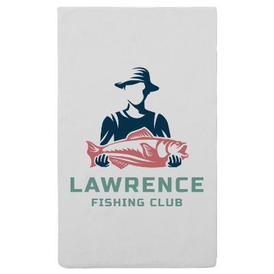 Dye sublimated small rally towel with full color branded imprint