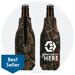 Camo Foam Zippered Bottle Cooler