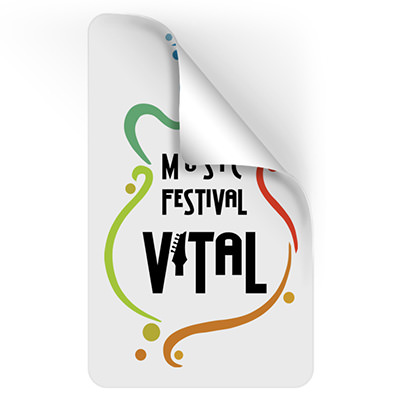 3x5 round corner box sticker with full color custom imprint.