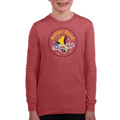Full color red frost long sleeve tee.
