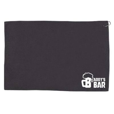 Custom waffle golf towel.