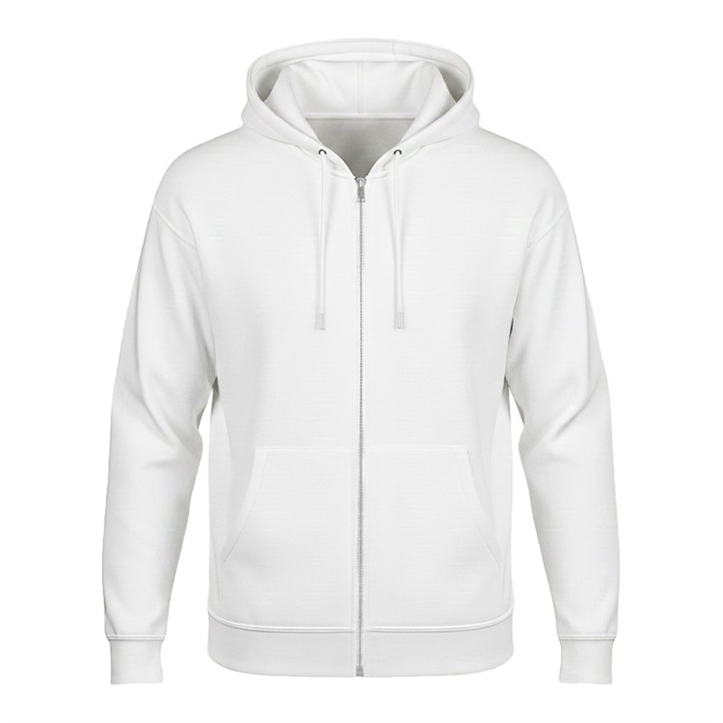 Zip up hooded sweatshirt.