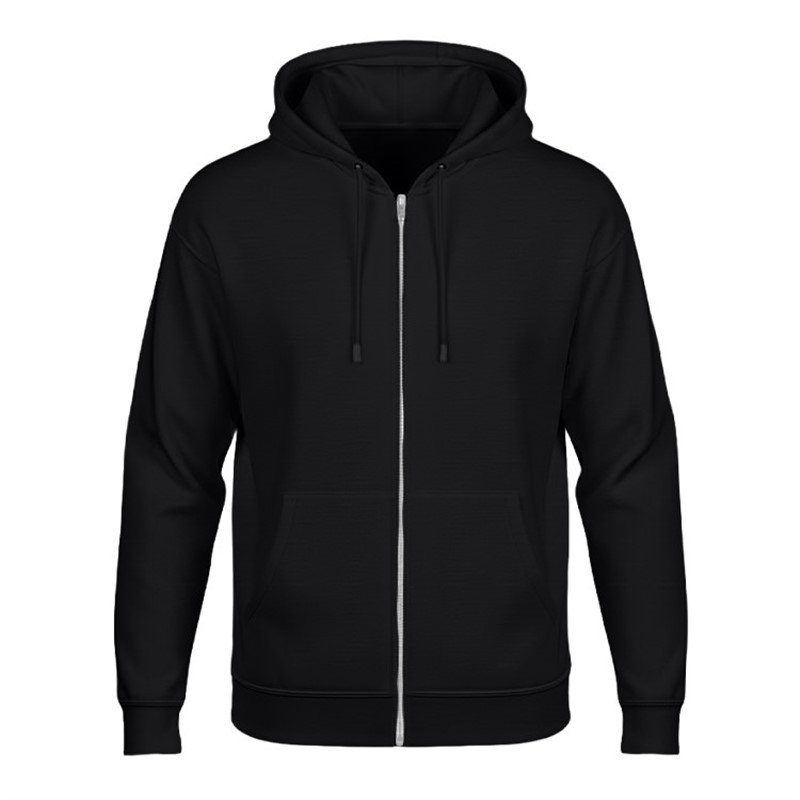 Hooded zip up sweatshirt.