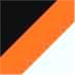 Black with Deep Orange and White