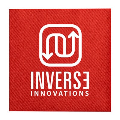 2Ply tissue red color linen lunch napkins custom imprinted.