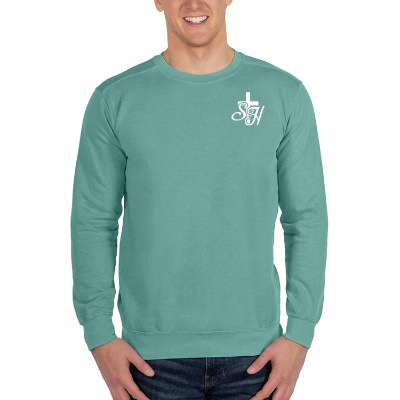 Green custom imprinted youth sweatshirt.