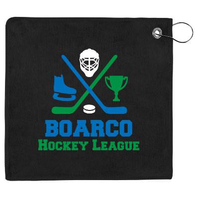 Custom cleansing full color golf towel.