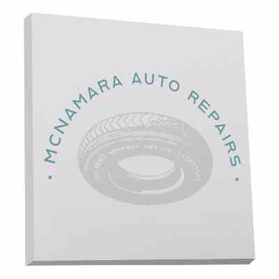 3x3 inches adhesive pad with full color imprint.