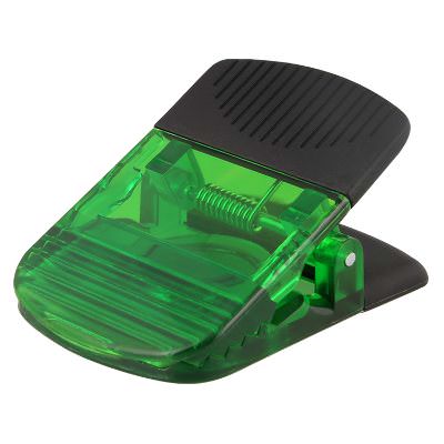 Plastic translucent green rectangle chip clip blank.