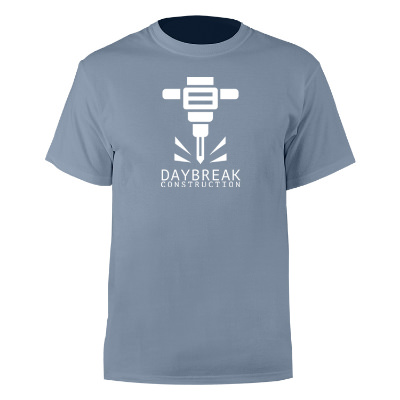 Custom stonewashed blue essentail t-shirt with logo
