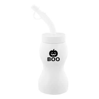 White ghost bottle with custom logo in 8 oz.