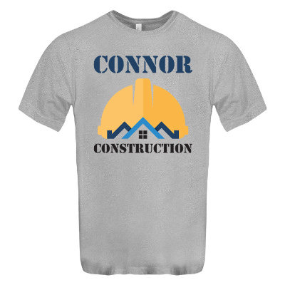 Athletic grey triblend tee with custom full color logo.