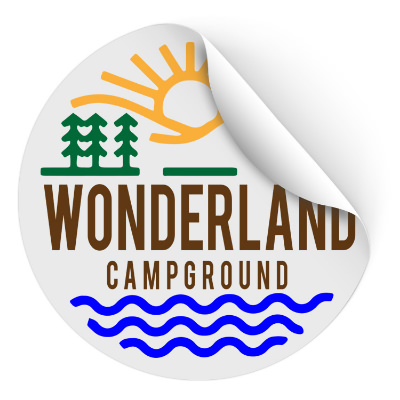 5 inch circle sticker with full color custom imprint.