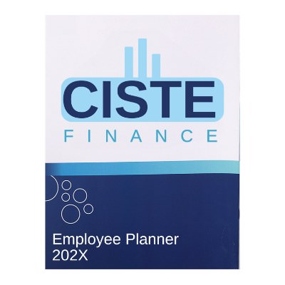 Monthly planner with full color promotional logo.