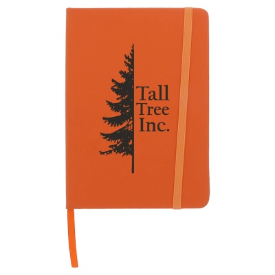 Orange spectrum hardcover journal with custom imprint.