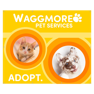 Custom 5 feet x 6 feet full-color printed 13 oz. vinyl banner with grommets.