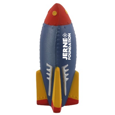 Foam rocket stress reliever printed with logo.