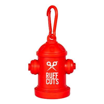 Fire hydrant baggie dispenser with custom imprint.