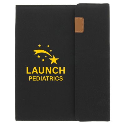 Black paragon padfolio with custom imprint.