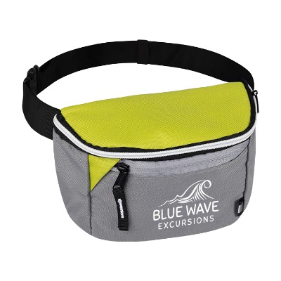 Personalized apple green fanny pack with imprint.