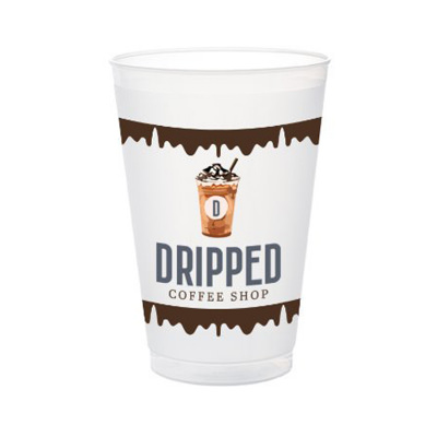 Plastic full color stadium cup with custom logo in 20 oz.