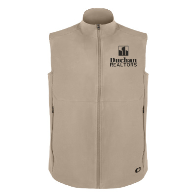 Soft shell vest with custom logo.