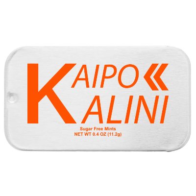 Silver branded slider mint tin.