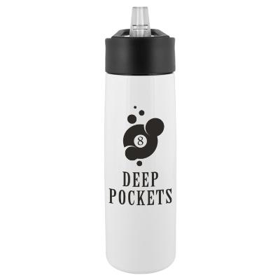 White stainless bottle with custom imprint.
