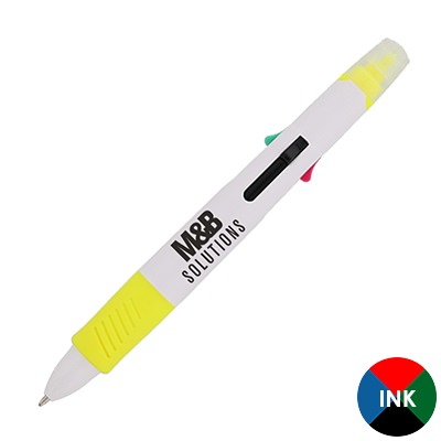 Plastic four choice pen highlighter.