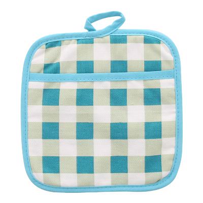 Blue plaid therma-grip pocket pot holder blank.