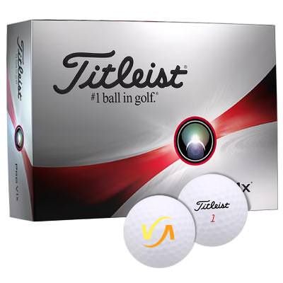 Titleist pro V1x golf ball with full color promotional logo.
